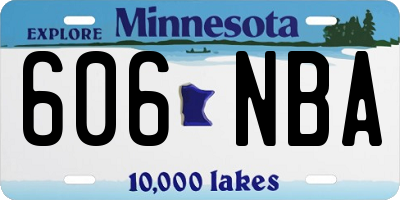 MN license plate 606NBA