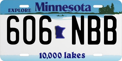 MN license plate 606NBB