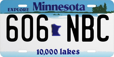 MN license plate 606NBC