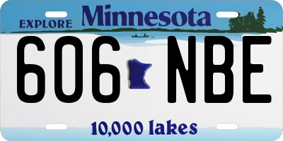 MN license plate 606NBE