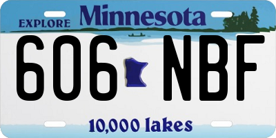 MN license plate 606NBF