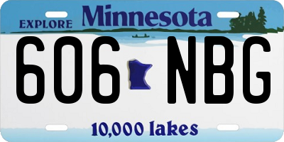 MN license plate 606NBG