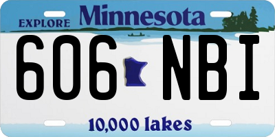 MN license plate 606NBI