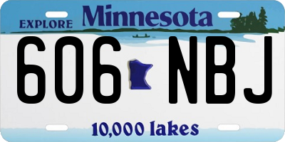 MN license plate 606NBJ