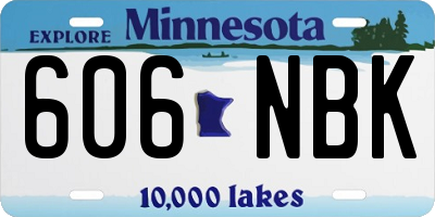 MN license plate 606NBK