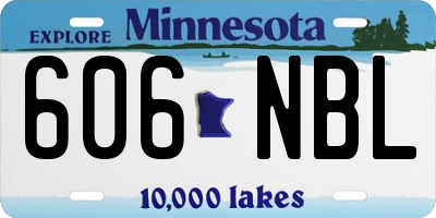 MN license plate 606NBL