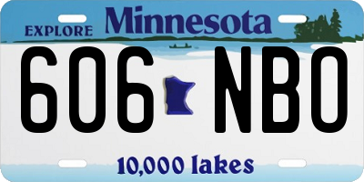 MN license plate 606NBO