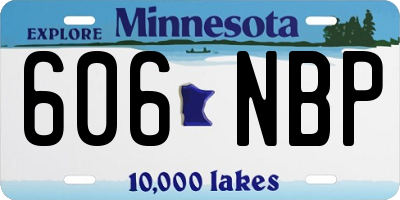 MN license plate 606NBP