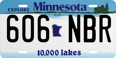 MN license plate 606NBR