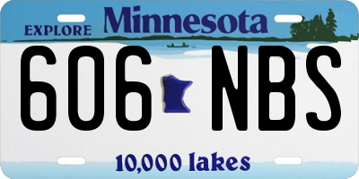 MN license plate 606NBS