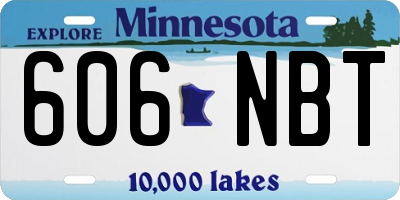 MN license plate 606NBT