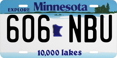 MN license plate 606NBU