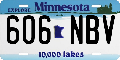 MN license plate 606NBV