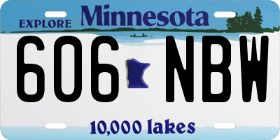 MN license plate 606NBW