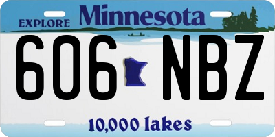 MN license plate 606NBZ