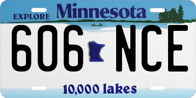 MN license plate 606NCE