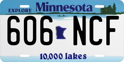 MN license plate 606NCF