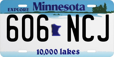 MN license plate 606NCJ