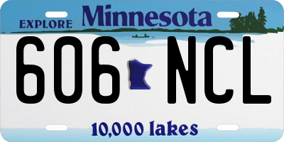 MN license plate 606NCL