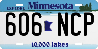 MN license plate 606NCP