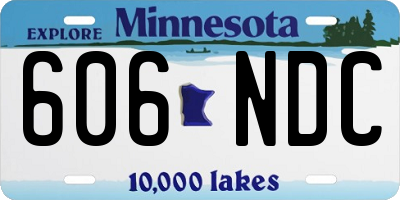 MN license plate 606NDC