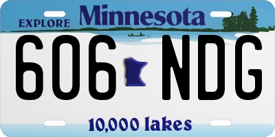 MN license plate 606NDG
