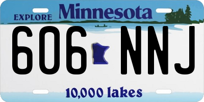 MN license plate 606NNJ