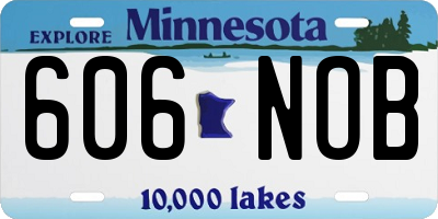 MN license plate 606NOB