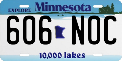 MN license plate 606NOC