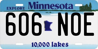 MN license plate 606NOE
