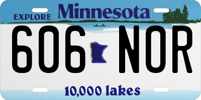MN license plate 606NOR