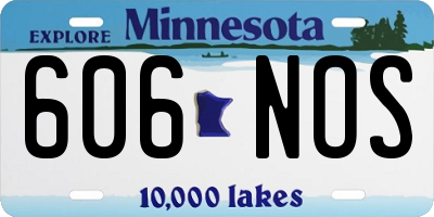 MN license plate 606NOS