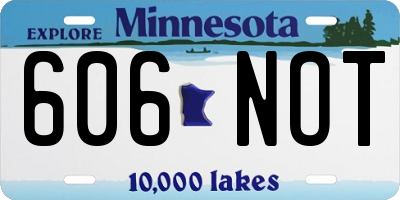 MN license plate 606NOT