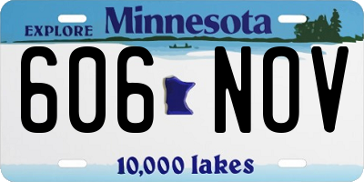 MN license plate 606NOV