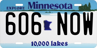 MN license plate 606NOW