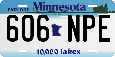 MN license plate 606NPE