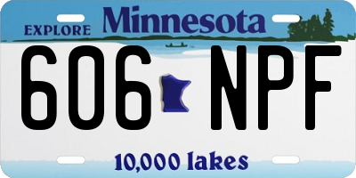 MN license plate 606NPF