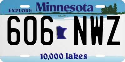 MN license plate 606NWZ