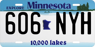 MN license plate 606NYH