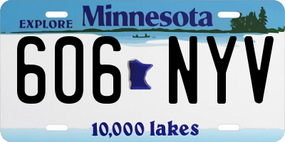 MN license plate 606NYV