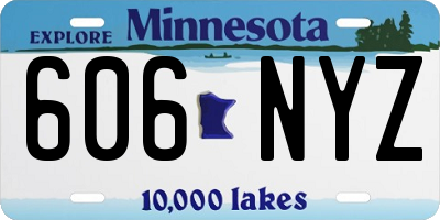 MN license plate 606NYZ