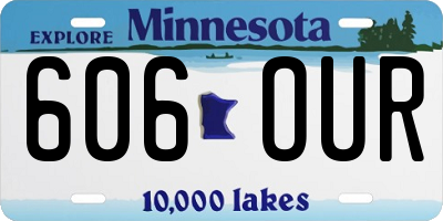 MN license plate 606OUR