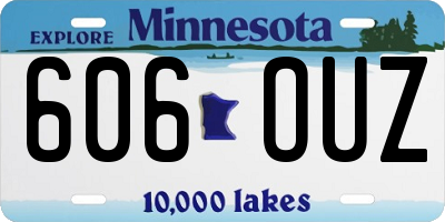 MN license plate 606OUZ