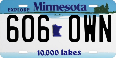 MN license plate 606OWN