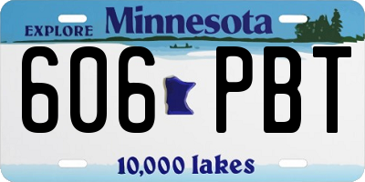 MN license plate 606PBT