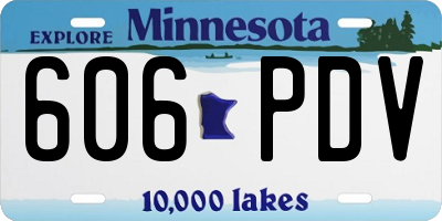 MN license plate 606PDV