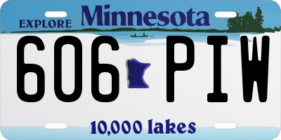 MN license plate 606PIW