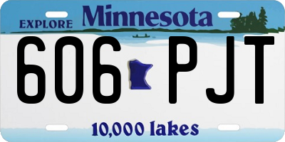 MN license plate 606PJT