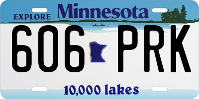 MN license plate 606PRK