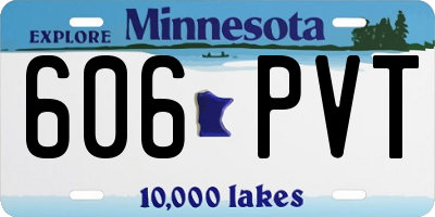 MN license plate 606PVT